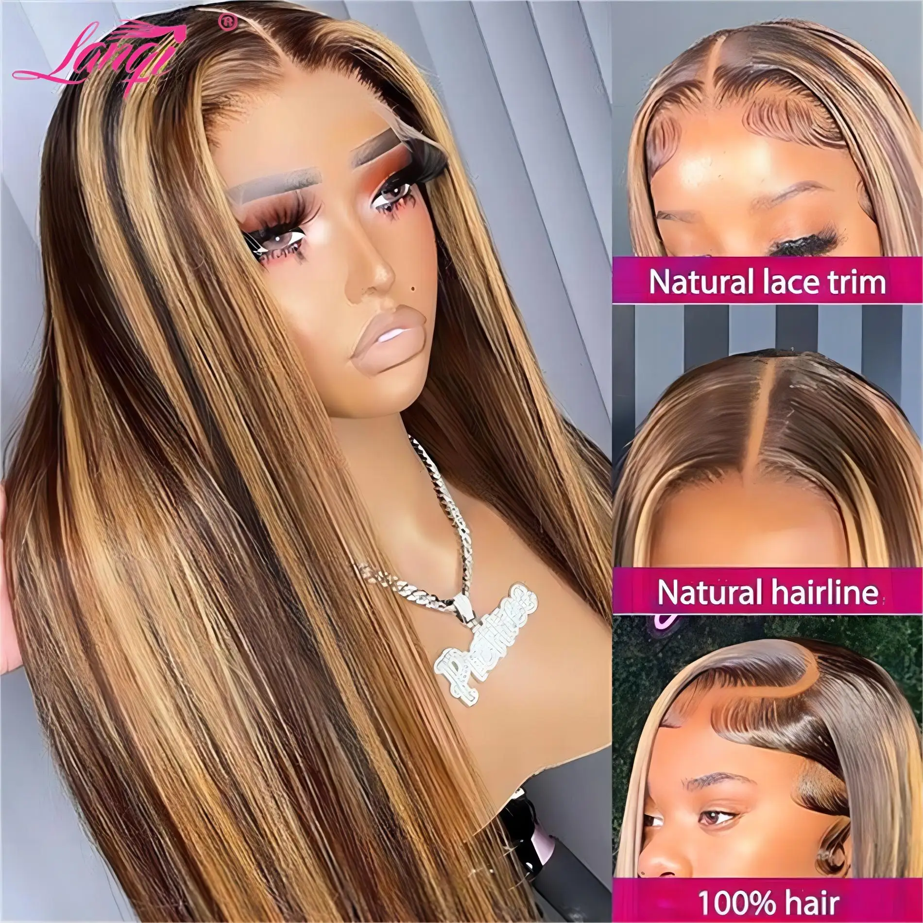 Highlight P4/27 Frontal Wig Human Hair 13x4 Straight Lace Front Wig Human Hair Transparent Lace Front Wigs For Women Human Hair