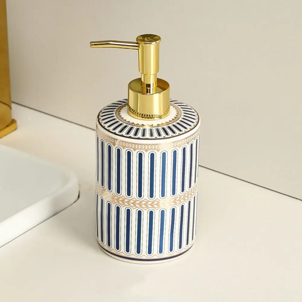 Colorful Painted Soap Dispenser Luxury Ceramic Refillable Soap Pump Bottle Empty Lightweight Liquid Lotion Dispenser Hotel