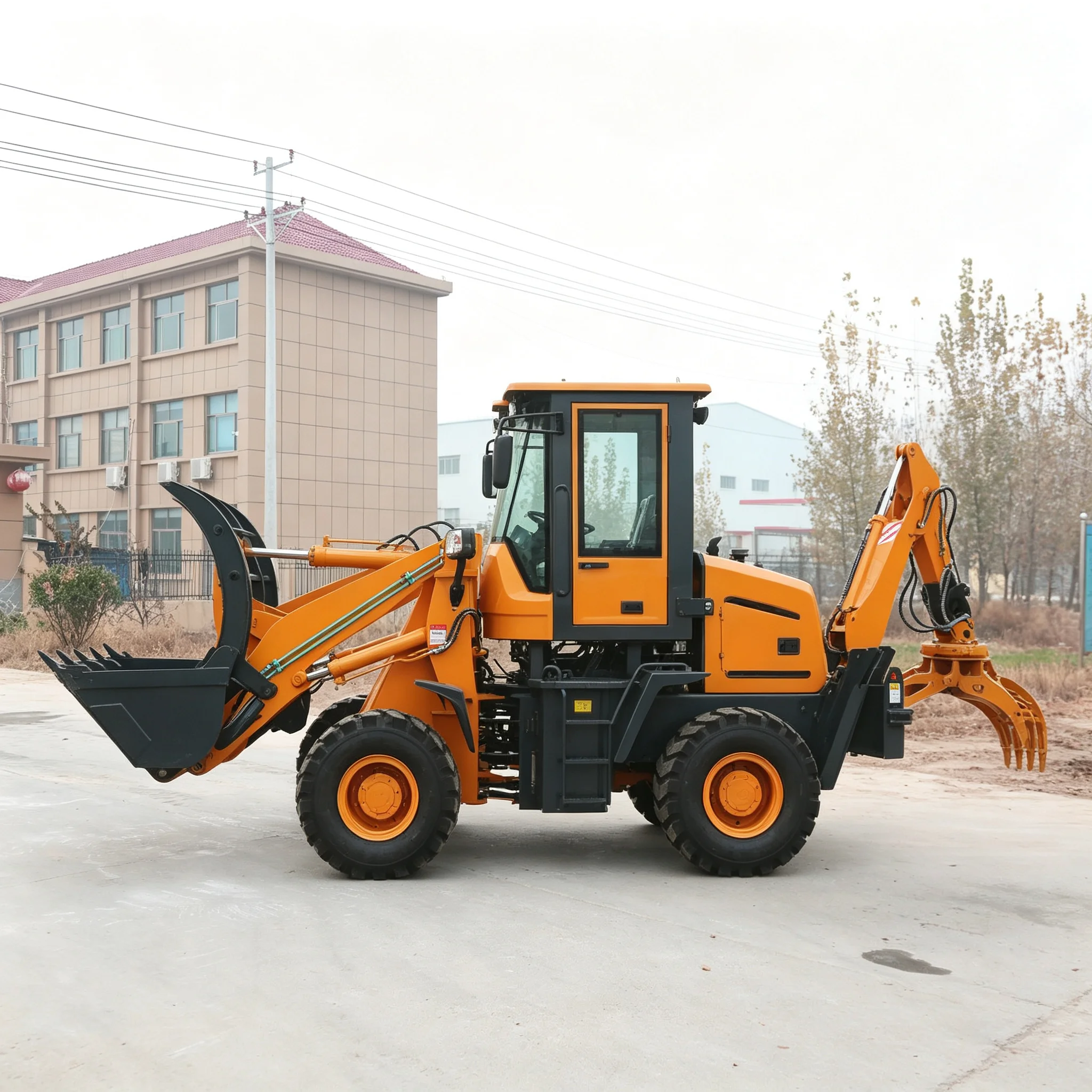 ディーゼルミニバックホーローダー掘削機、安価な多機能ホイール - Tractor Backhoe のレビューと価格