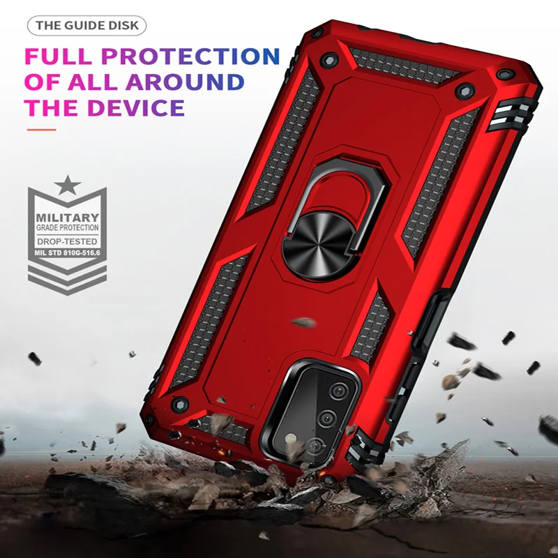 Shockproof Phone Case For Samsung A530F A750 A6 A7 A8Plus A9 Anti Fall Bracket Protective Cover for Galaxy A01 A02 A02S A03S