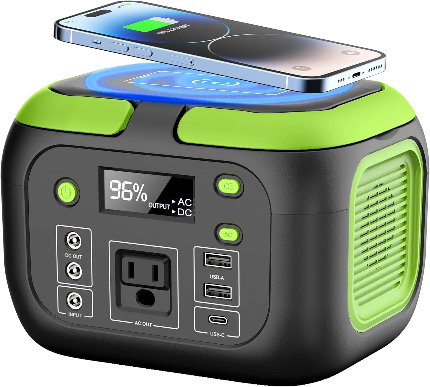 

200W Portable Power Station, 42000mAh Solar Generator with AC Outlet, USB-C, Wireless Charger for Camping and Emergency
