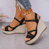 Fashion Wedges Shoes Women Summer Platform High Heel Female Buckle Sandals Sexy Bohemia Style Mujer Women's Sandals 2024 - Image 3