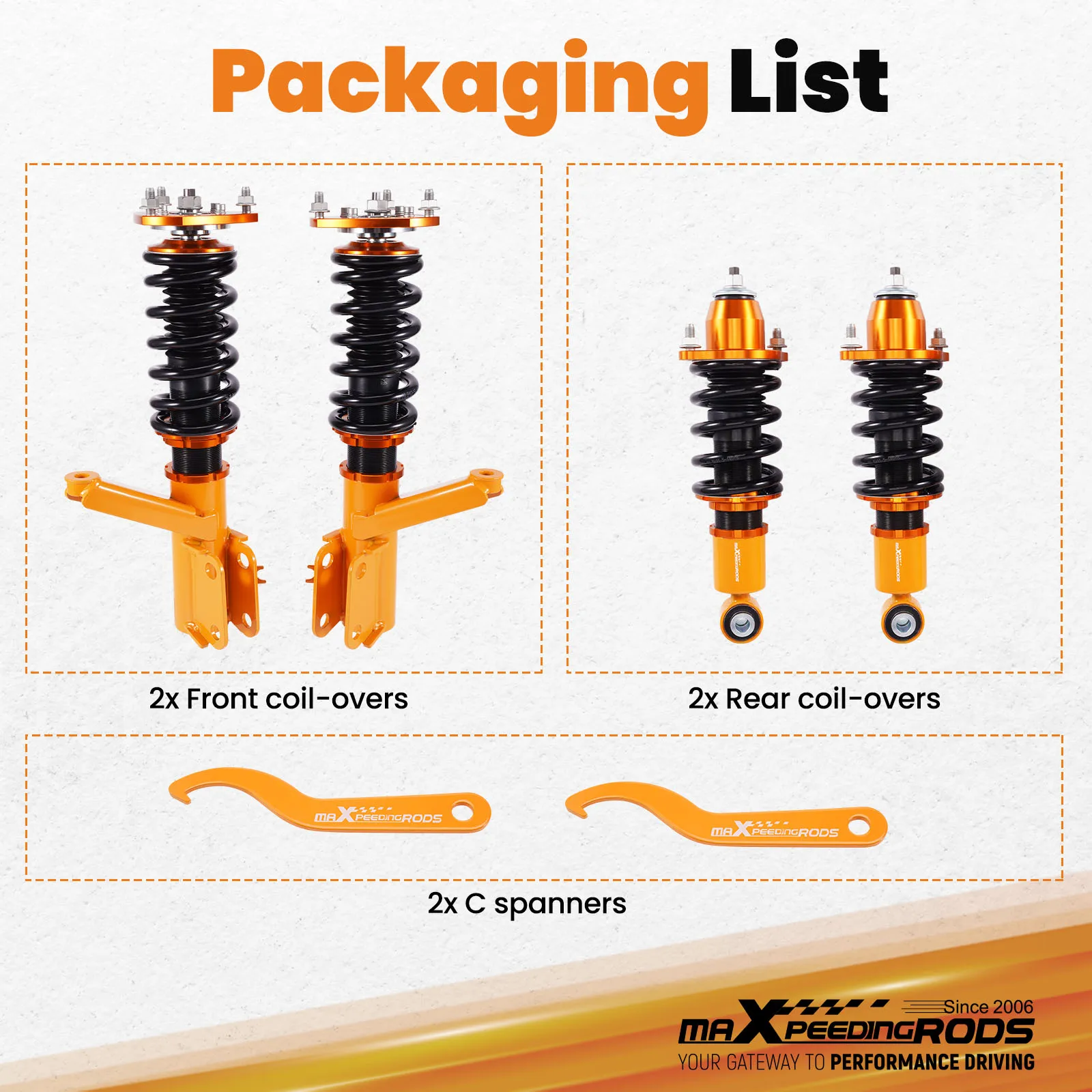 MaXpeedingrods Coilovers Shocks & Springs Kit for Honda Element 2003-2013