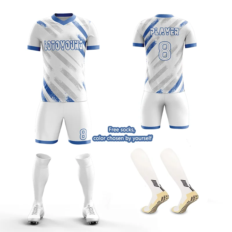 

Custom Design Men's Soccer Jersey Set Sublimation Uniform Shirts with Logo Name Printing Club Team Football Wear Kit