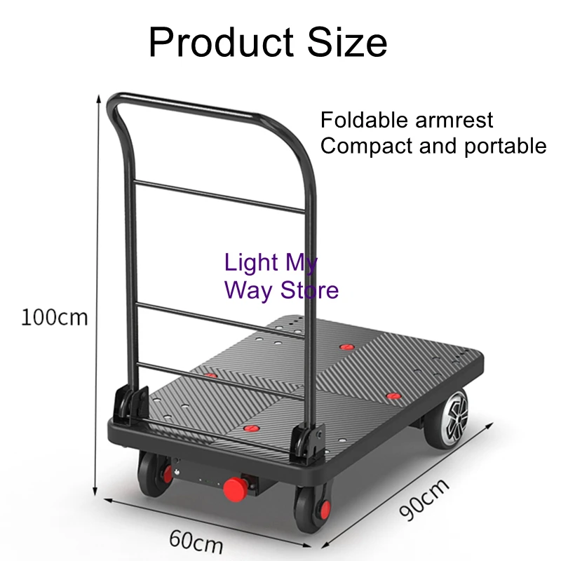 

Remote control electric trolleySmall moving trolleyTool trolleySuper quietRechargeable power-assisted flatbed trolley