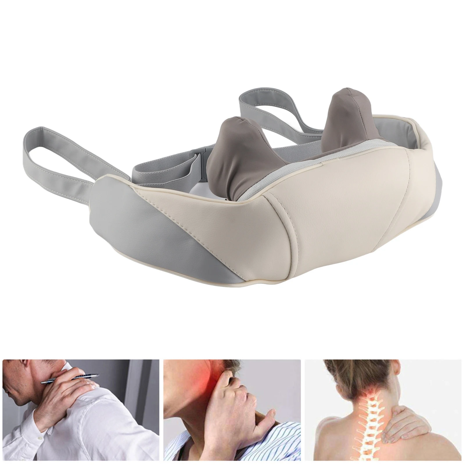 

Shiatsu Neck Back Shoulder Massager with Soothing Heat Wireless Electric Deep Tissue 5D Kneading Wireless Neck Massage Pillow