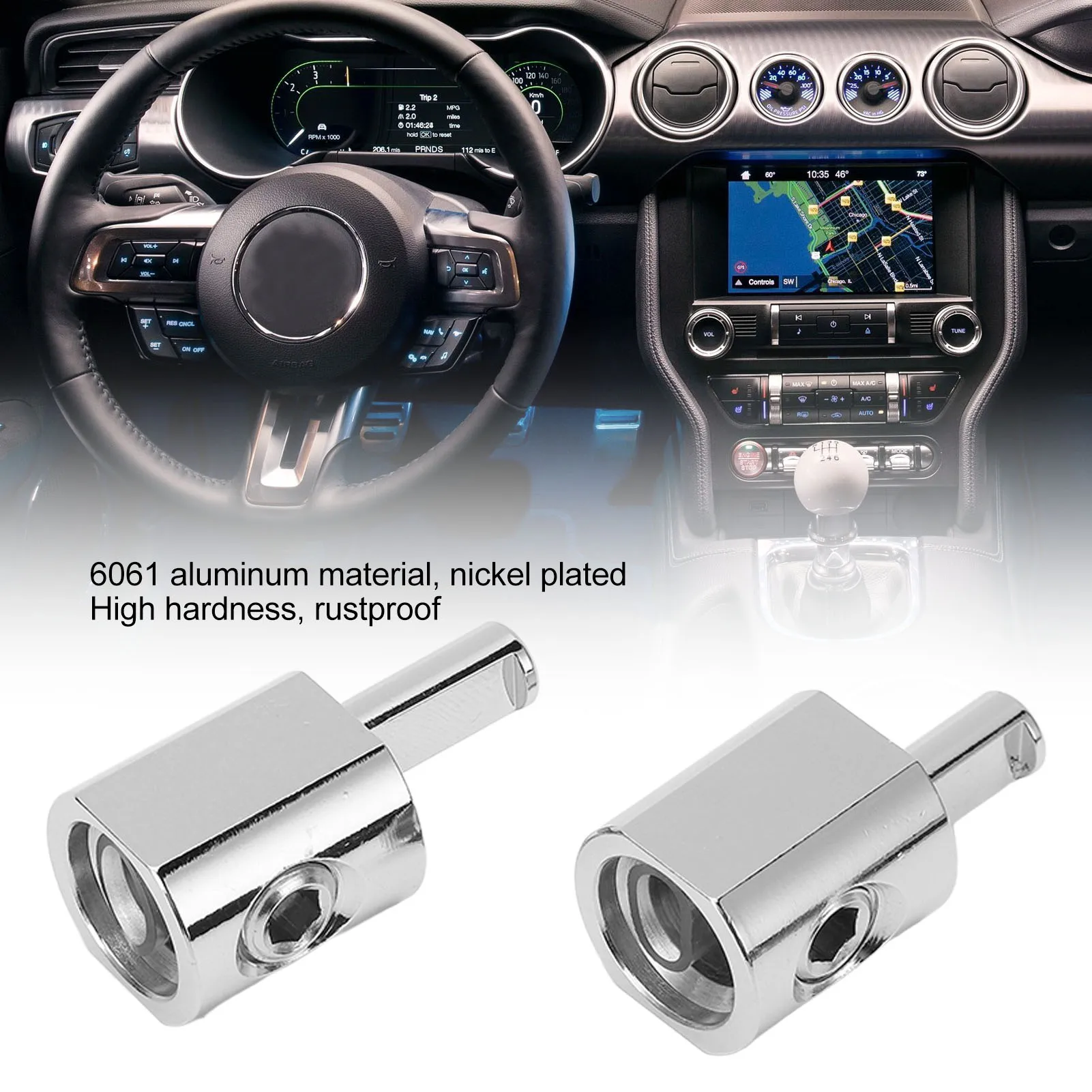 2pcs Amp Input Reducer Adapter 1/0 Gauge to 4 Gauge Nickel Plated 6061 Aluminum for Cars Boats Car Audio Amp Input Reducer