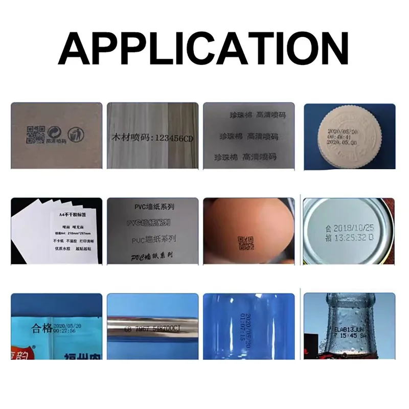 

Smart Touchscreen Inkjet Printer with Black Quick-Drying Ink Cartridges QR Bar Batch Code Date Number Expiry Handheld Printer