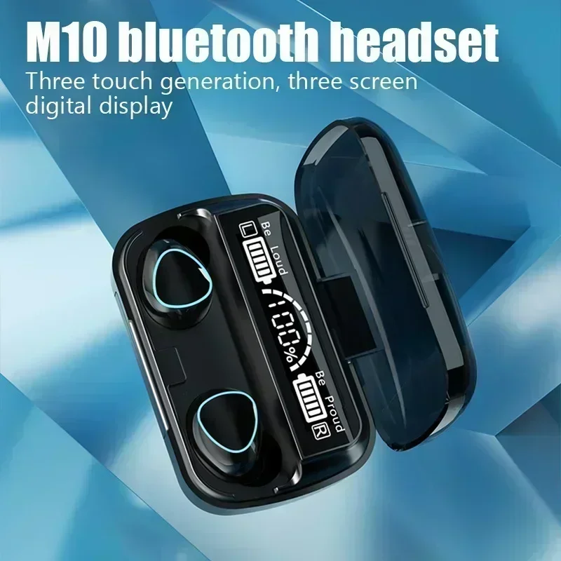 M10 auricolari Bluetooth vivavoce LED Dispay cuffie Bluetooth HiFi Stereo Music auricolari Wireless cuffie da gioco impermeabili