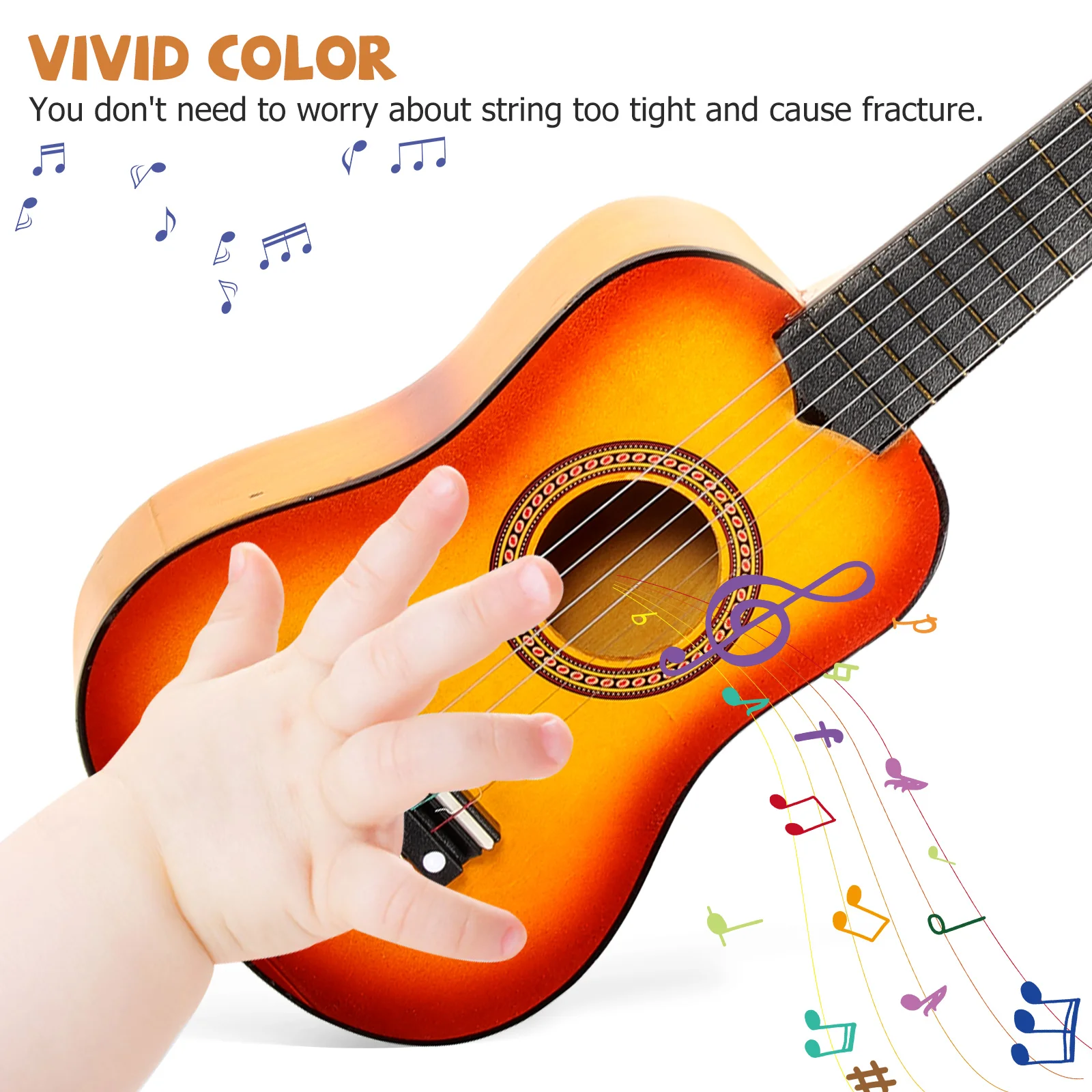 

21 Inch Acoustic Guitar Small Size Portable Wooden Guitar for Children Kids Easy to Play Soft and Delicate Feeling High Quality