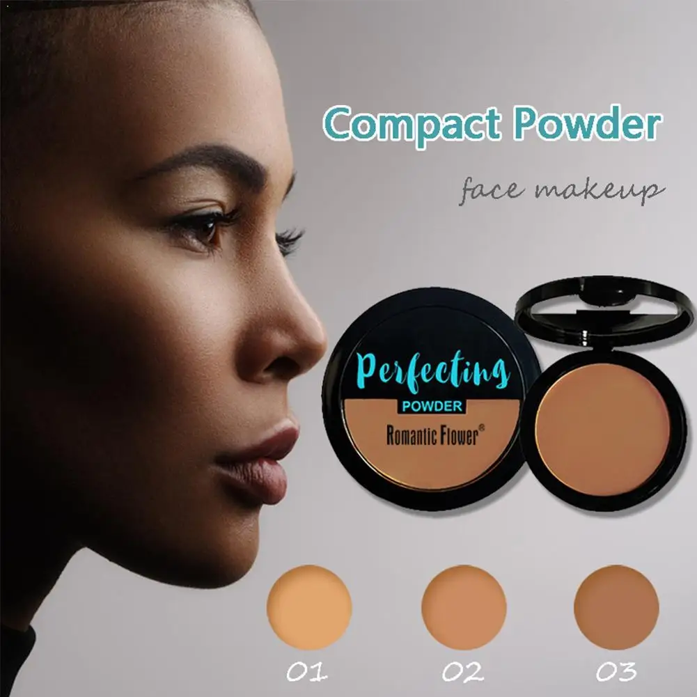 3-color Matte Pressed Dark Powder For Oil Control & Smooth Skin Finish Invisible Romantic Flower Perfecting Powder