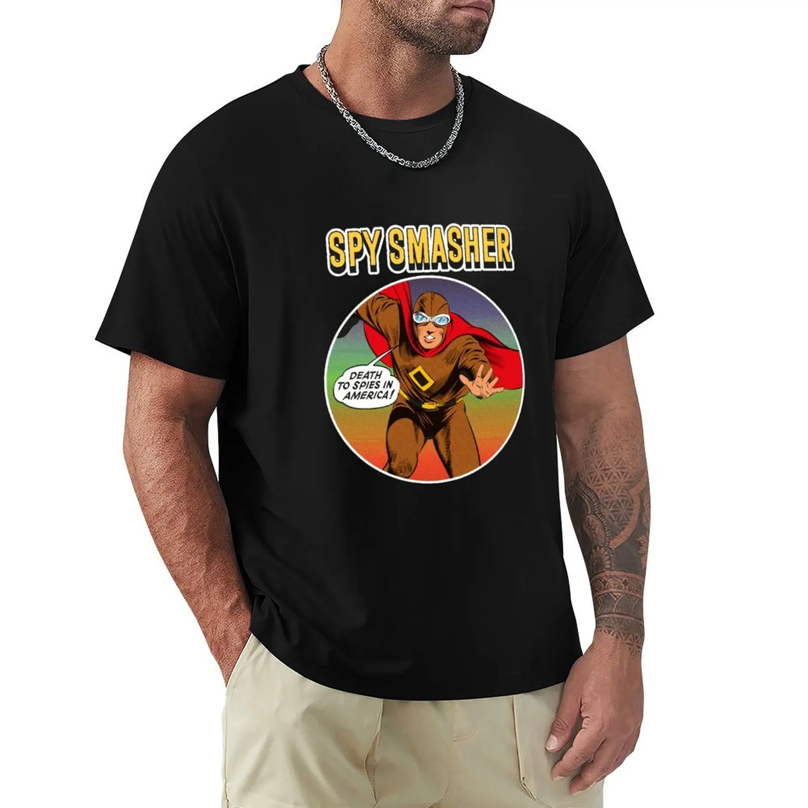 

Spy Smasher focus T-Shirt anime shirt for a boy affliction shirts funny shirt cotton funny t shirts for men