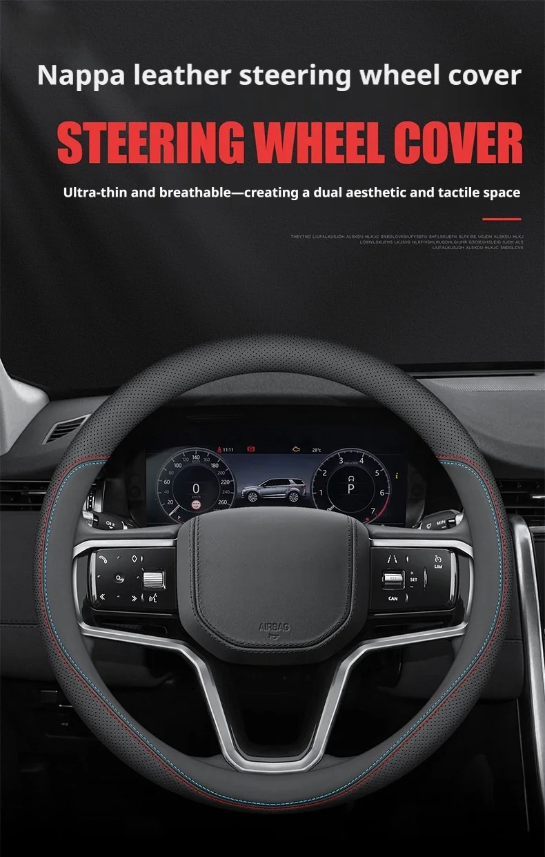 Für BMW Lenkradbezug 15 Zoll Schwarzes Nappaleder Ultra-Dünn Premium 1 3 5 7 Serie X1 X3 X5 X6 X7 2018-2026 Zubehör – Detail 1