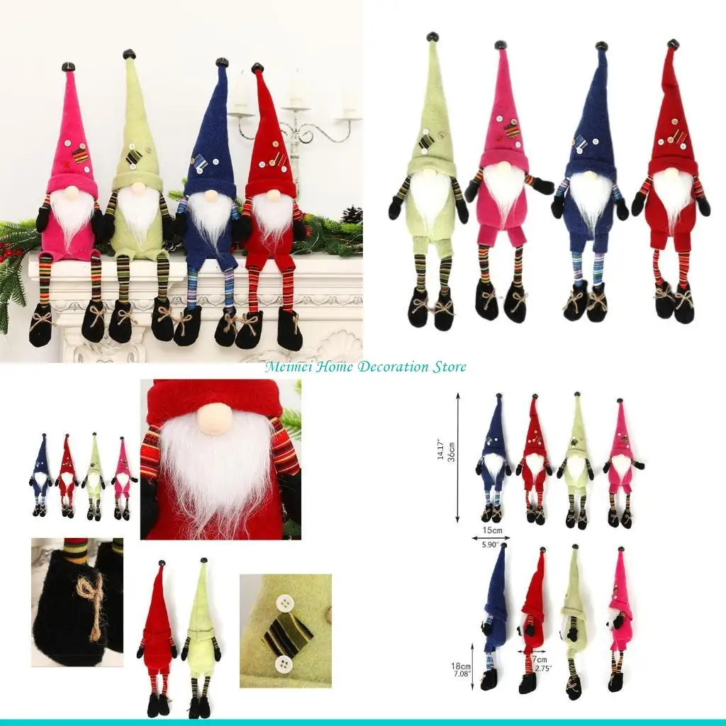 H7BF Christmas Gnome Faceless for Doll Plush Scandinavian Tomte Elf Decorations Swedish Tomte Dwarf Figurines Table Decor