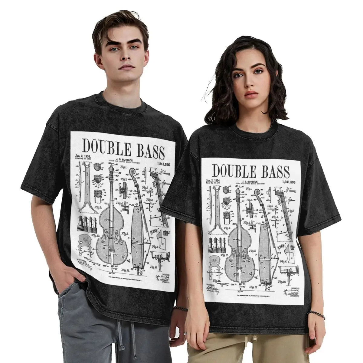 

Двойной бас-гист, бассист, музыкальный инструмент, винтажные патентные футболки в стиле хип-хоп с короткими рукавами, топы, футболки для мужчин и женщин