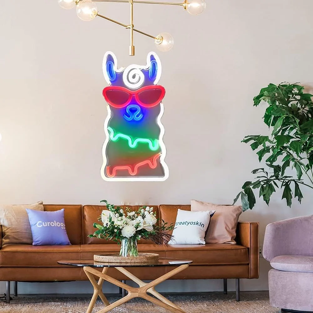 

Alpaca Neon Sign Color LED Neon Light Wall Art USB Powered Modern Style For Office Bedroom Party Decoration