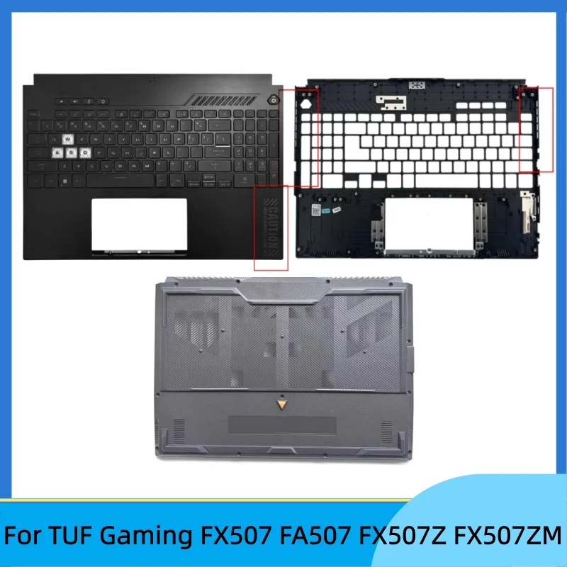

New For TUF Gaming FX507 FA507 FX507Z FX507ZM Upper Case Palmrest Cover C Shell backlit keyboard/Bttom Base Cover D Shell