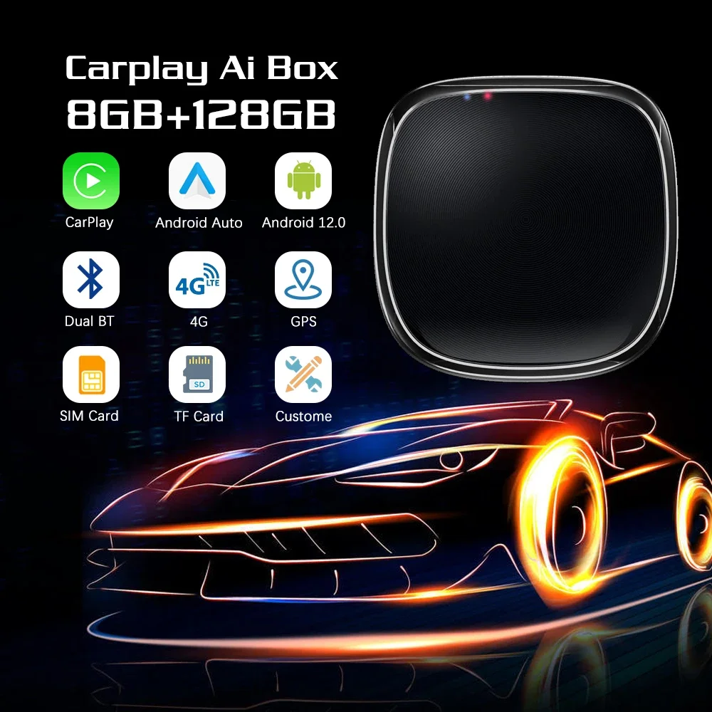 Hot Sale Video AI Box Carplay Android 13 Mini Multimedia Boxes USB Wireless Car Play Android Auto Smart Ai Box For 2017-2021 All