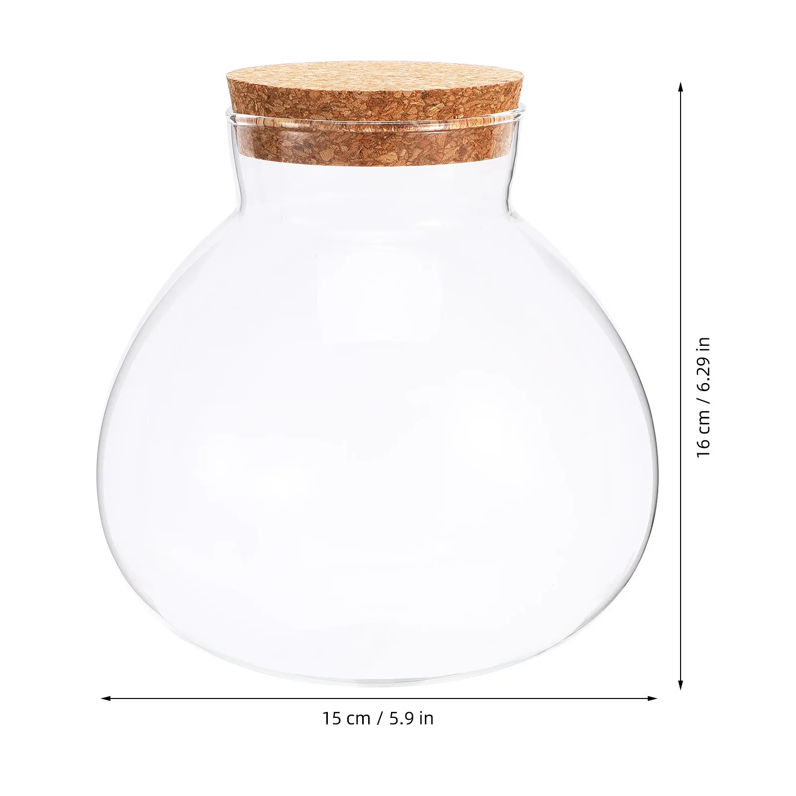 Glass Ecological Bottle Round Jar 15cmx16cm Micro Landscape Moss Terrarium Container Home Decoration