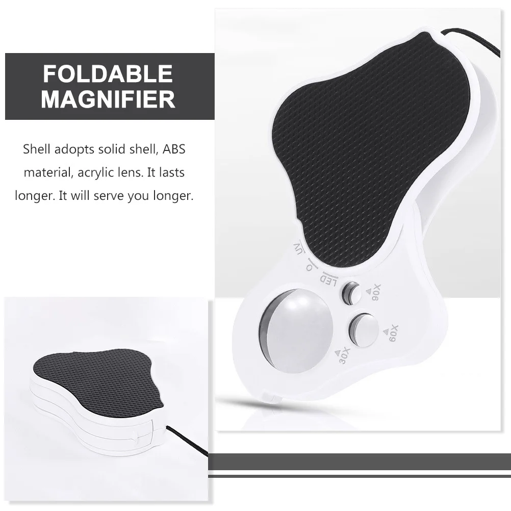 

Led Magnifying Glass 90X 60X 30X Portable Jewelry Magnifier With Lights For Gem Inspection Precision Work