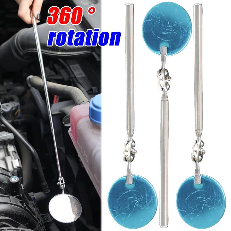 30/50mm Auto Telescoping Inspection Round Mirror Extendible Inspection Rotatable Mirror Extending Hand Tools Set Detection Tool