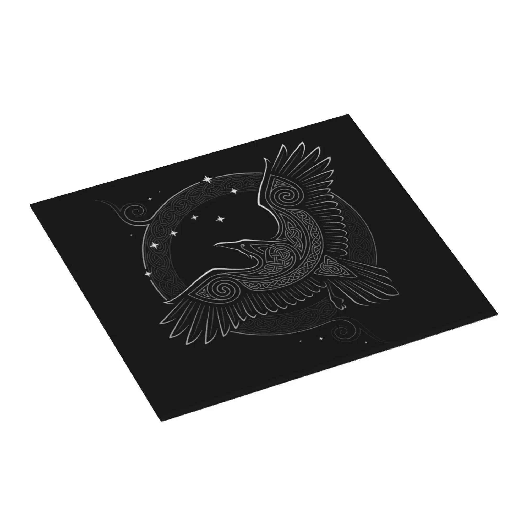 Drying Mat For Kitchen Northern Raven Water Absorbent Waterproof Norse Viking Crow On Slip Kitchen Counter Protector Mat