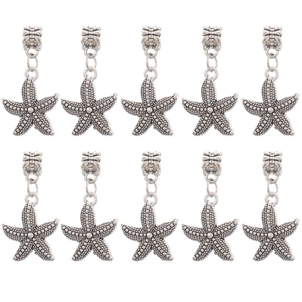 5/10 PC Classic Ocean Series Silver Plated Starfish Charm Pendant fit Necklace Keychain Bracelet DIY Jewelry Acces