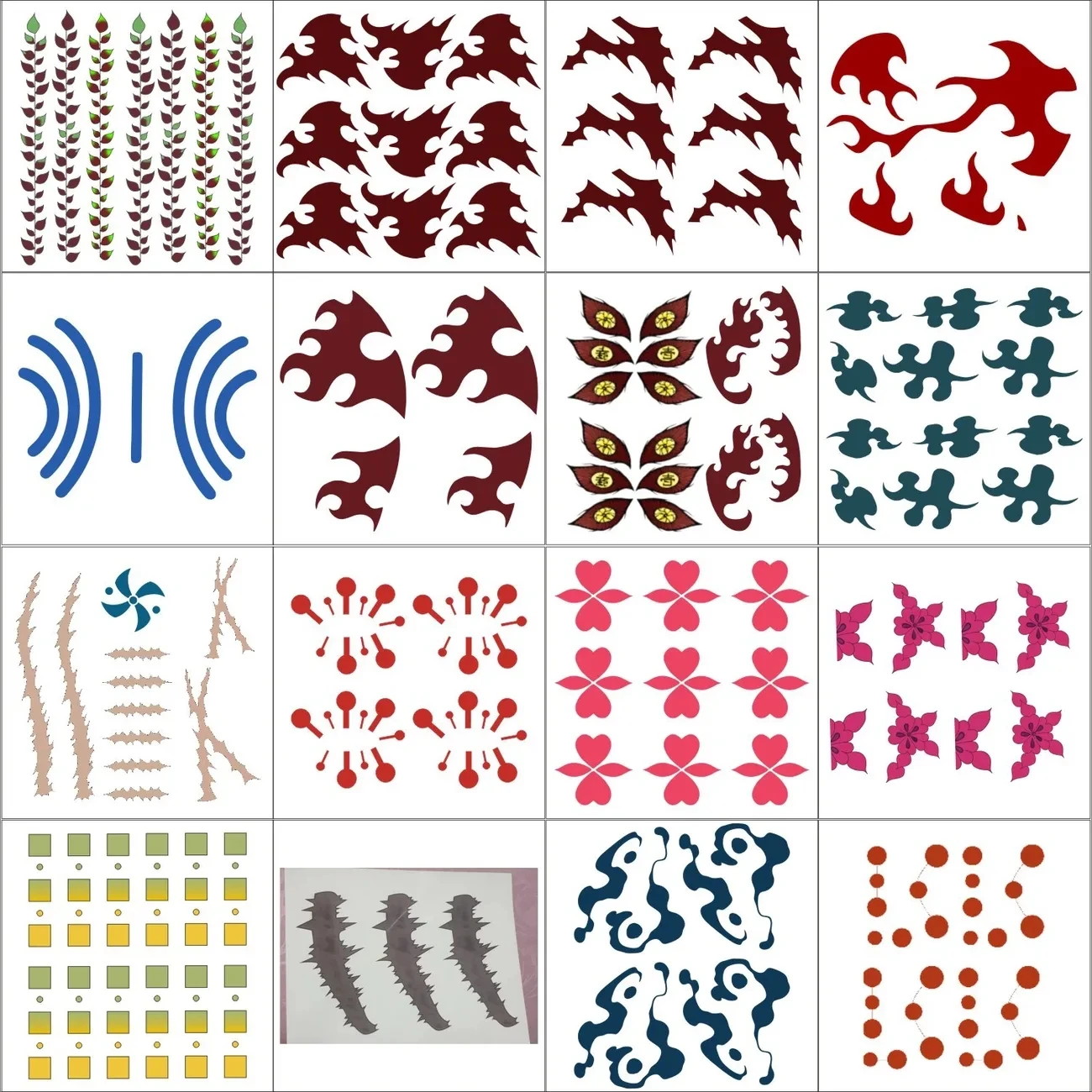 

Rui Nezuko Kamado Tanjirou Uzui Tengen Kibutsuji Muzan Kokushibo Akaza Giyuutarou Daki Enmu Cosplay Accessory temporary tattoo