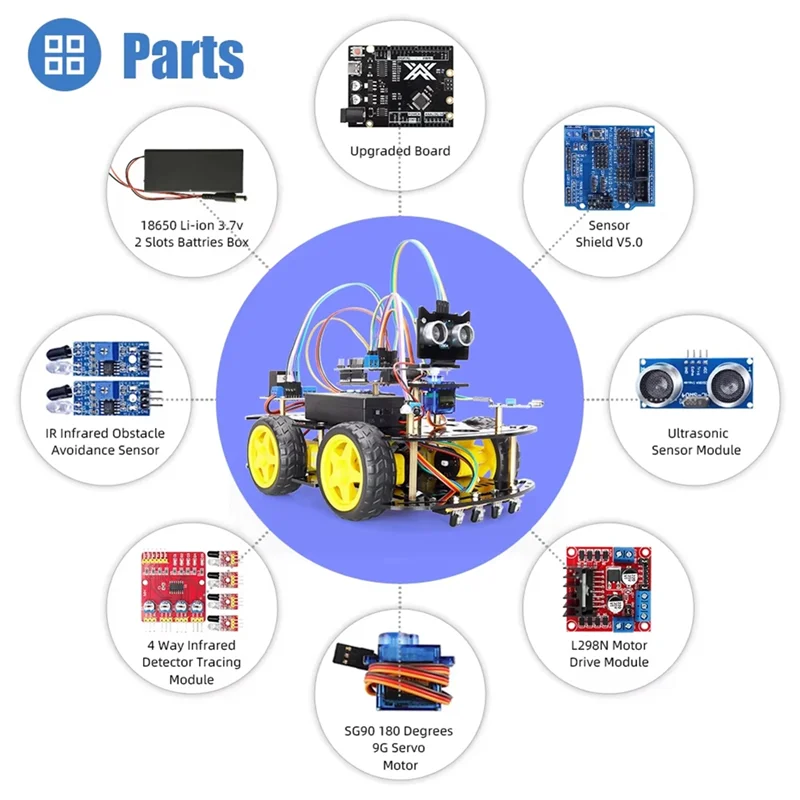 

HFES Smart Robot Car Coding Kit для программирования Arduino, отличное развлечение, образование, обучающий роботизированный полный комплект автоматизации