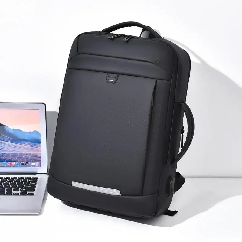 Mochila impermeável de grande capacidade masculina, bolsa para laptop de negócios, cor sólida, simples, casual, alta qualidade, viagem, estudante