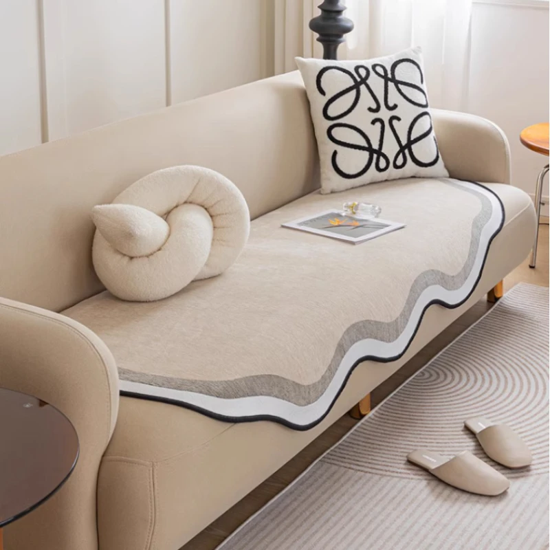 

Irregular Chenille Sofa Cushion for Living Room Dust-proof Non-slip Couch Cover Corner Universal Sofa Towel Seat Pad Protection