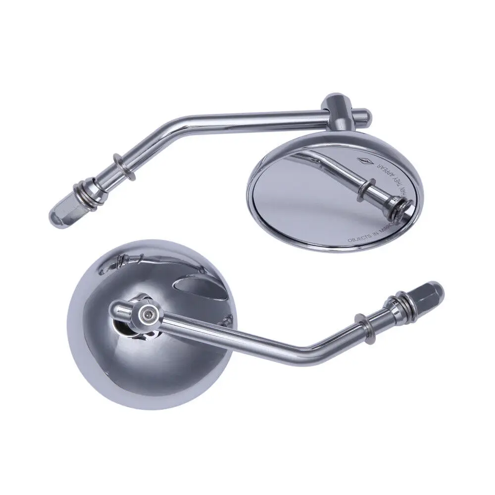 10mm Round Motorcycle Rear View Mirrors Black Retro Cafe Racer Side Mirror For Triumph Bonneville Harley Davidson 883 Touring