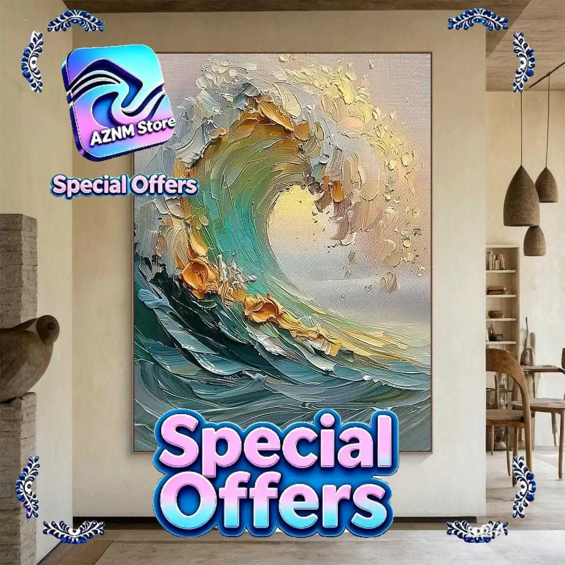 3D Beige Large Canvas Abstract Handmade Oil Painting Brown Simple Wall Art Textured Geometric Art Wall Decor Living Room Deco