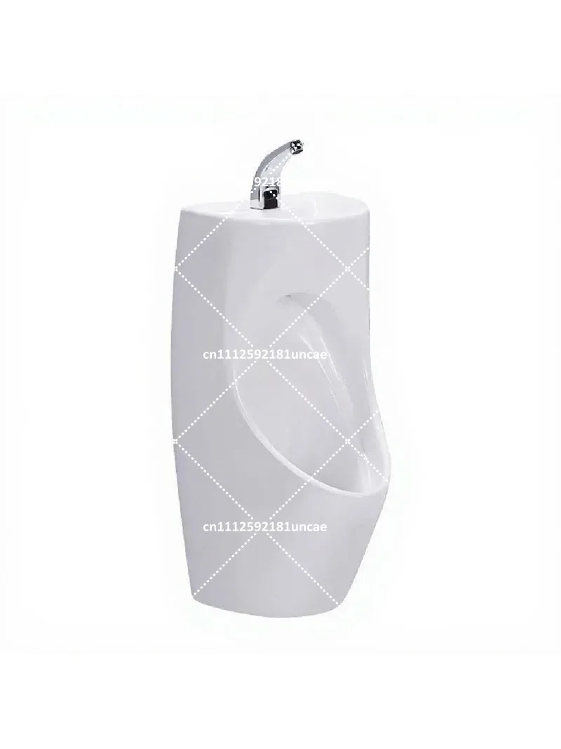 Ceramic Urinal for Bathroom Wall Mounted with Wash Basin, Men's Urinal, Compact Floor Standing Urinal