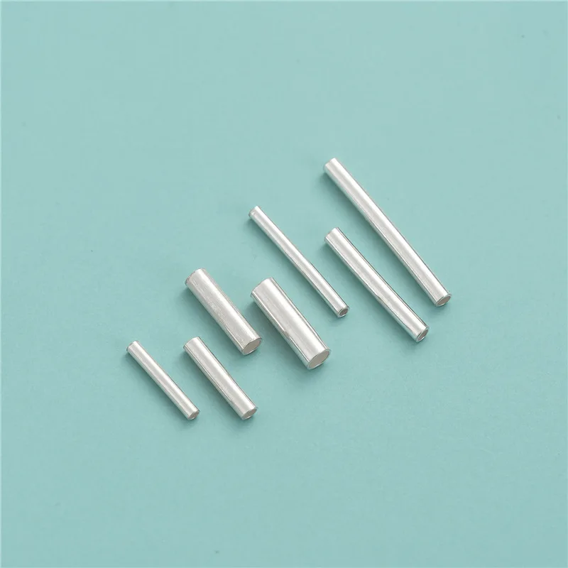 5pcs 925 Sterling Silver 3/6/8/10/15/20 Tube Spacer Beads for DIY Jewelry Making Fine Jewelry Finding Accessories