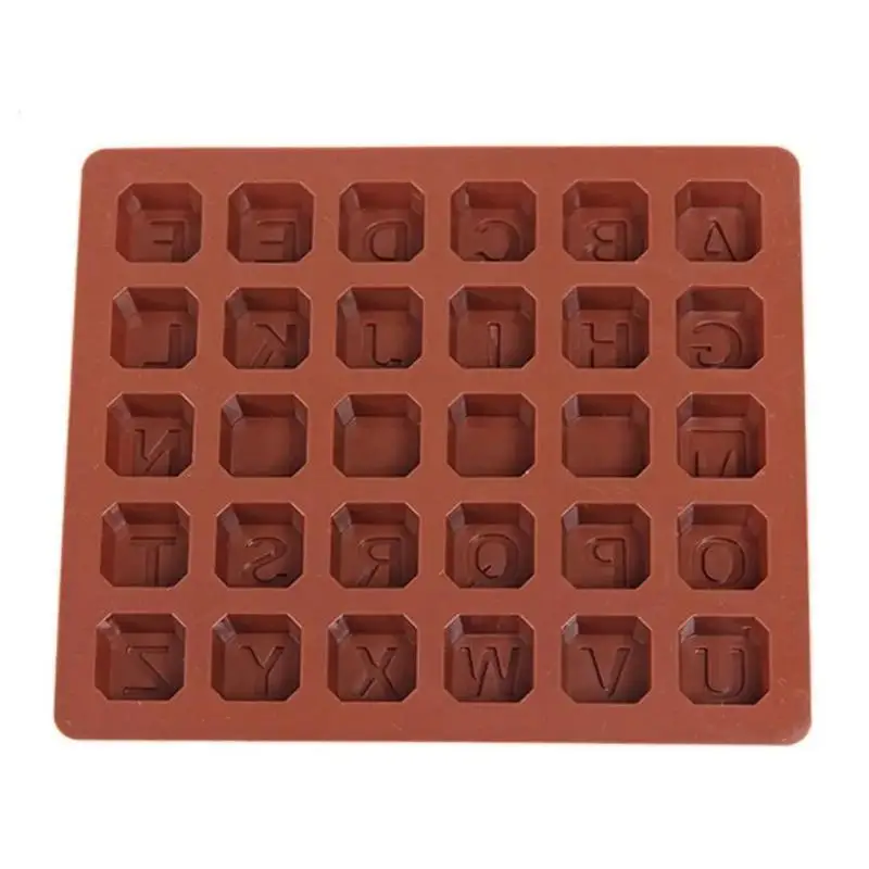 New 2026 Silicone 30grid Letter Character Shape Print Ice Cube Chocolate Soap Cake Mold Christmas Silicone Mold Fondant Mold