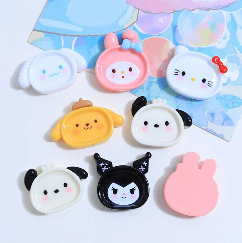 1Pcs Cartoon Cartoon Sanrio Animals Plates Style Hairpin Earrings Pendant Scrapbook Craft Diy Miniature Ornament Accessories