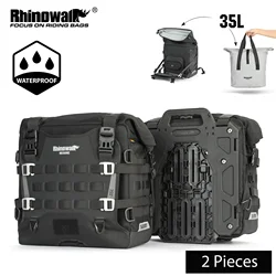 Rhinowalk Motorcycle Side Bag 2 Unit Waterproof 35L Quick Release Saddlebag With Support Plate Molle System Anti-Theft Case