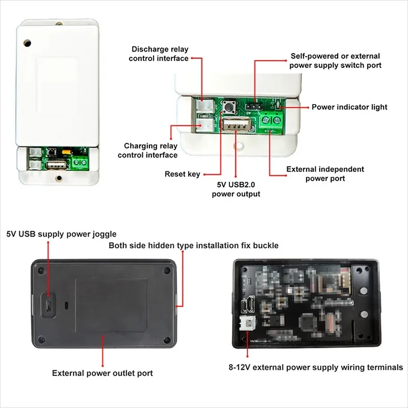 DC 0 ~ 500V bezprzewodowy miernik napięcia VAC8710F LCD bateria słoneczna ładowanie kulometr detektor mocy Tester Monitor amperomierz woltomierz