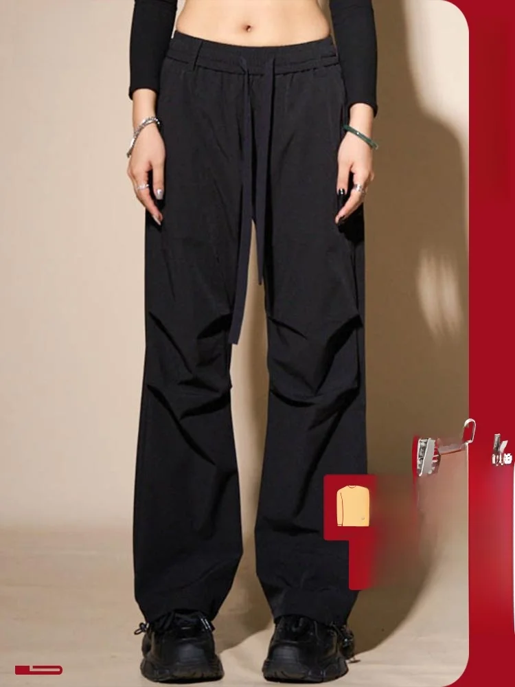 

Loadmind American Sle Функциональные брюки десантника Мужские весенне-осенние плиссированные брюки из ледяного шелка с манжетами Свободные повседневные брюки для рабочей одежды