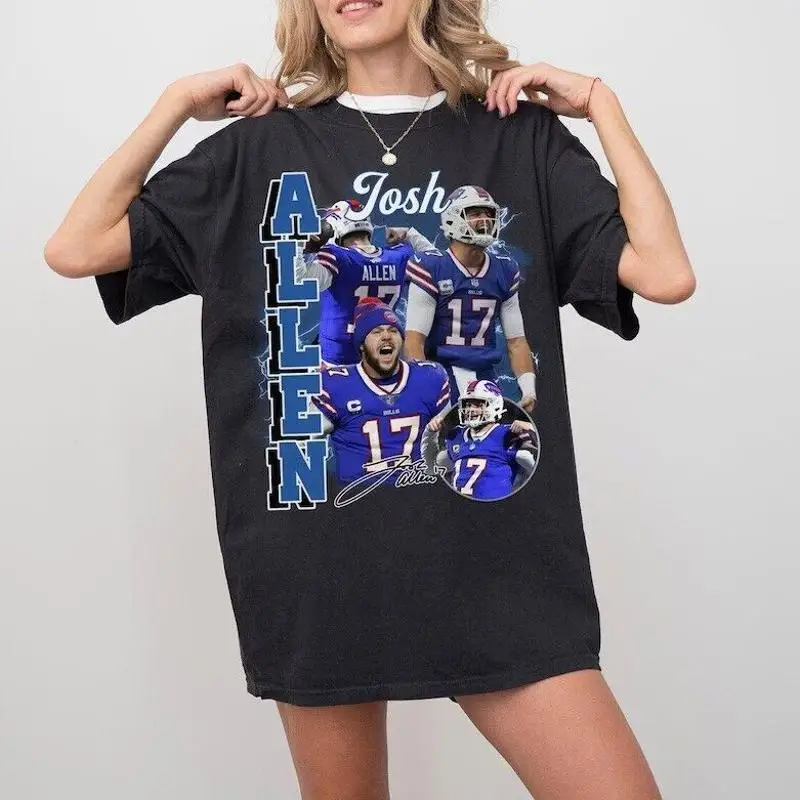 Josh Allen Shirt Classic 90s Graphic Tee Unisex Vintage Bootleg