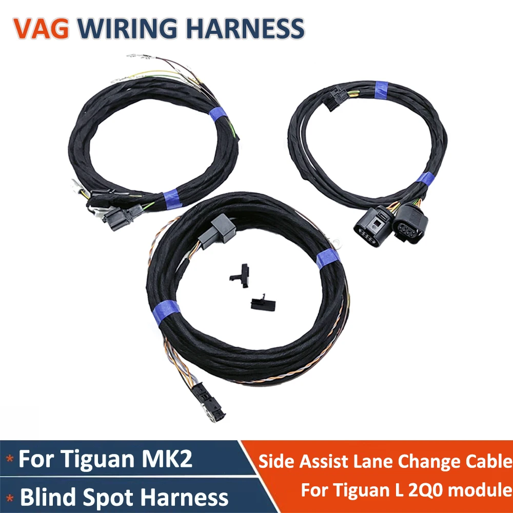 

For VW MQB Tiguan MK2 2Q0 BSD Radar Wiring - Lane Change Harness & Side Assist Blind Spot System Cable