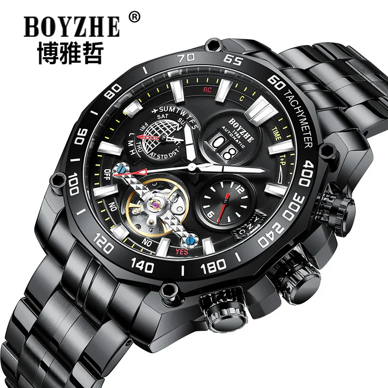 BOYZHELarge Dial Multi-Function Automatic Mechanical Waterproof 's Popular Men's Watch