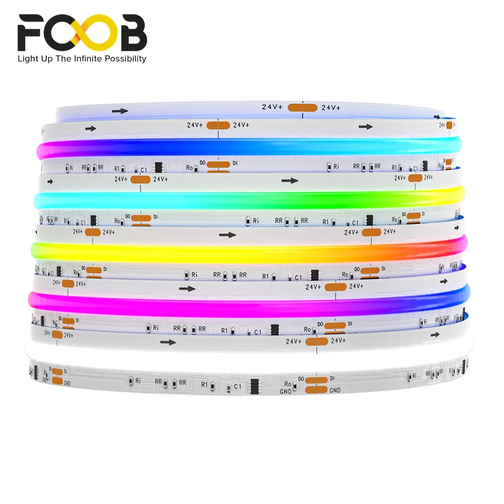 fcob spi rgbw ic tira de luz led 896 leds ws2814 enderecavel cor sonho 12 mm dc24v sk6812 alta flexivel fob cob luzes sala dec 01