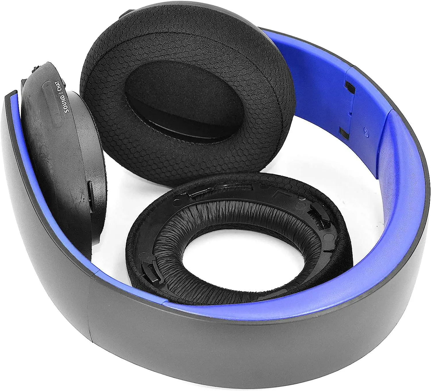 V-MOTA イヤーパッド Sony Playstation 3、4、PS3 PS4 Playstation Gold CECHYA-0083 ステレオ 7.1 ヘッドフォン、3Gen (メッシュクロス) と互換性あり