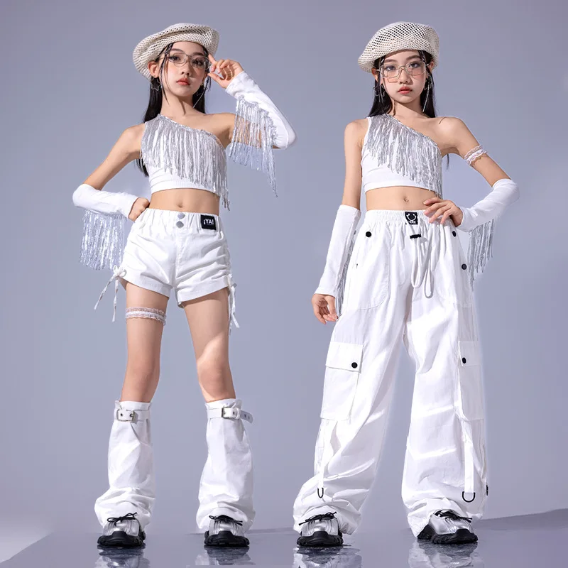 เด็กหญิง Hip Hop เครื่องแต่งกายเสื้อผ้าชุดเต้นรําแจ๊ส Street เต้นรํา Modern Dancer ชุด