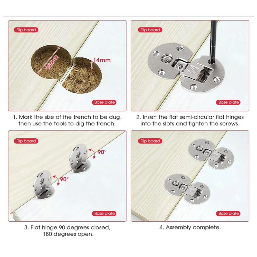 

4 шт. полукруглая петля с клапаном, полукруглые петли для шкафа, складная петля, скрытая петля для шкафа для скрытого стола