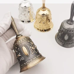 1PC Hand Call Bell Gold Silver Multi-Purpose Bells for Craft Wedding Decoration Alarm School Church Bar Hotel Vintage Bell