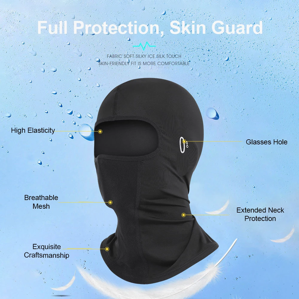 Sun Protection Balaclava  Cycling Full Face Mask Hiking Ice Silk Sun Men Women Sunglasses Holes Cooling Motorcycle Face Cover
