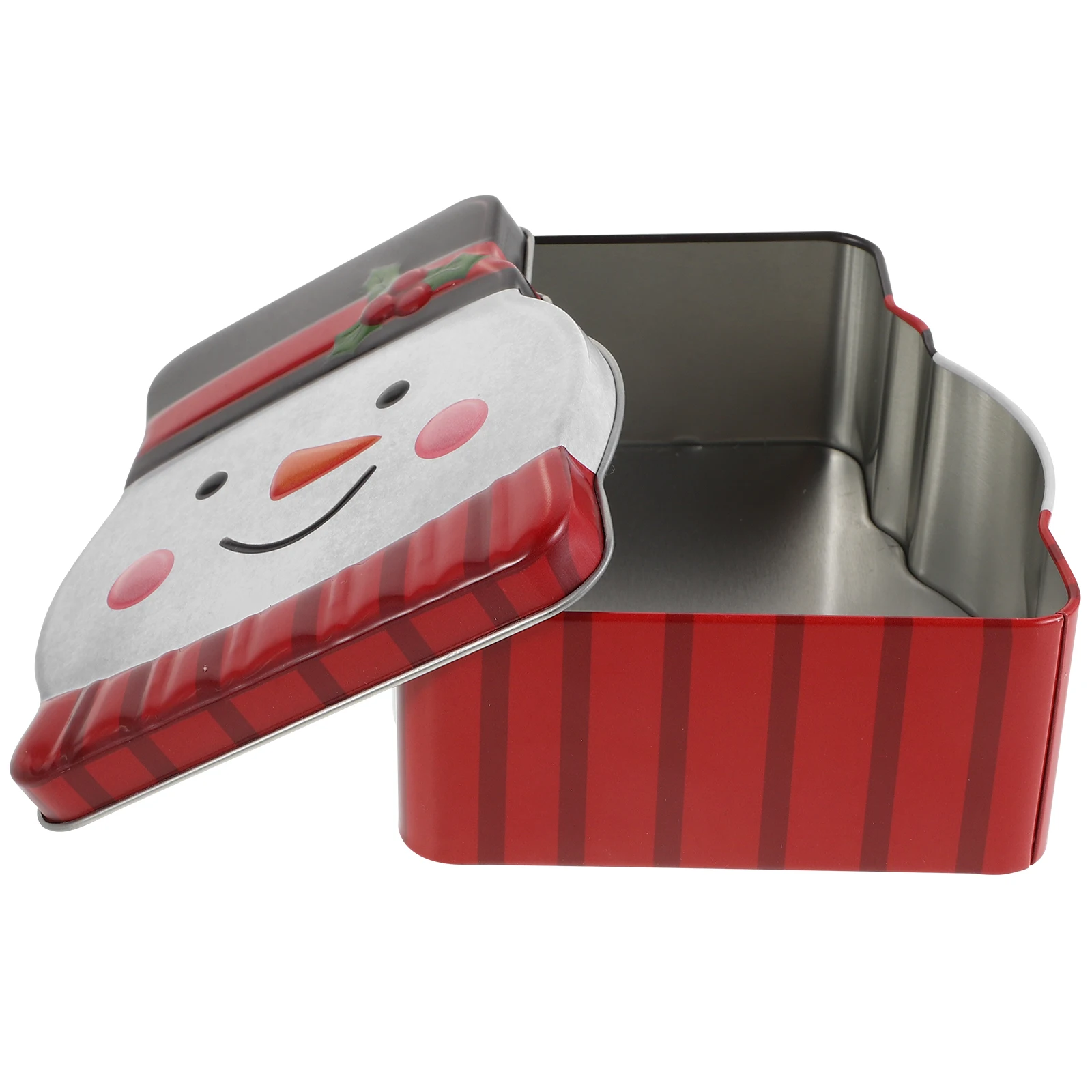 

Christmas Cookie Box Large Snowman Tinplate Storage Container Airtight Seal Empty Popcorn Metal Holiday Biscuit